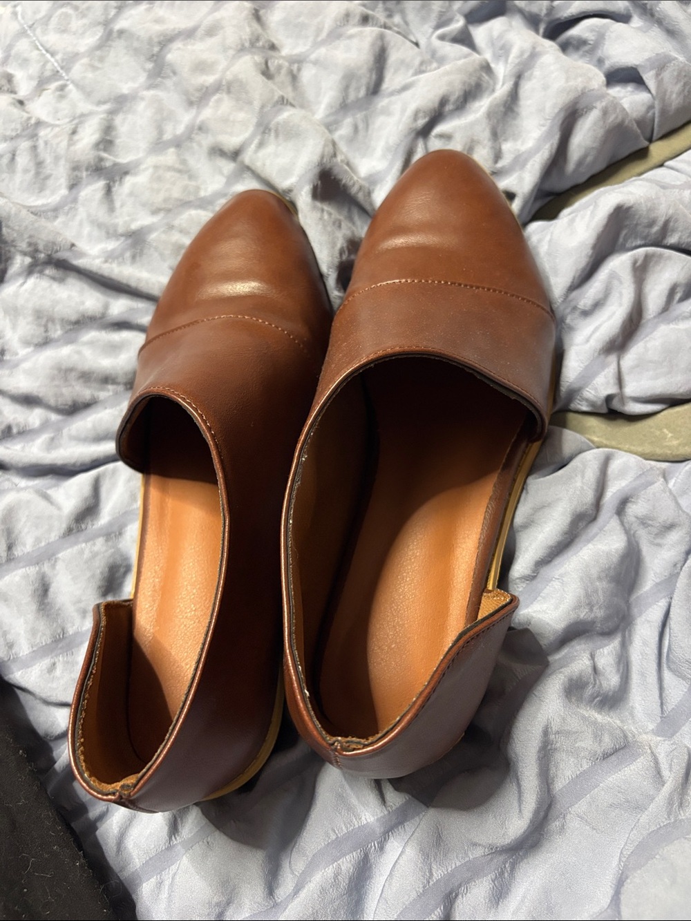 SHEIN Brown Pointed D'Orsay Flats